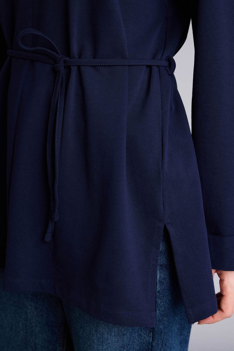 DeFacto Blue Woman Loose Fit Crew Neck Long Sleeve Tunic Casual - Image 3